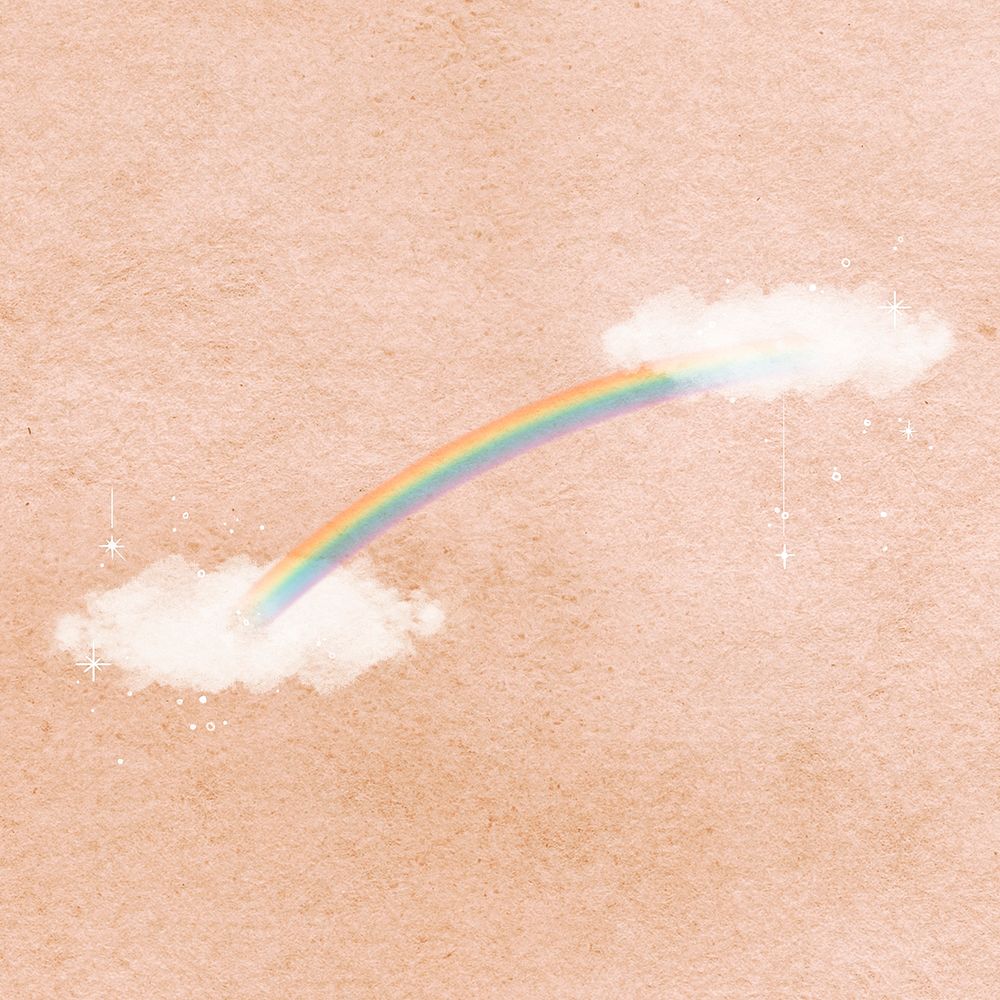 Cute rainbow sticker, simple illustration design psd