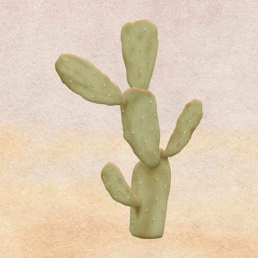 Cactus illustration, simple green design 