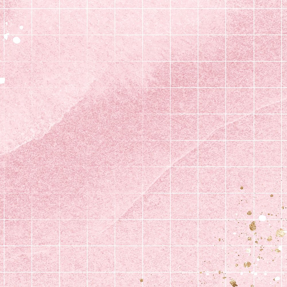 Pink grid watercolor background, simple design vector