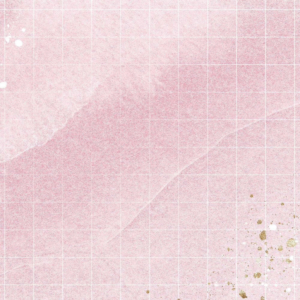 Pink grid watercolor background, simple design 