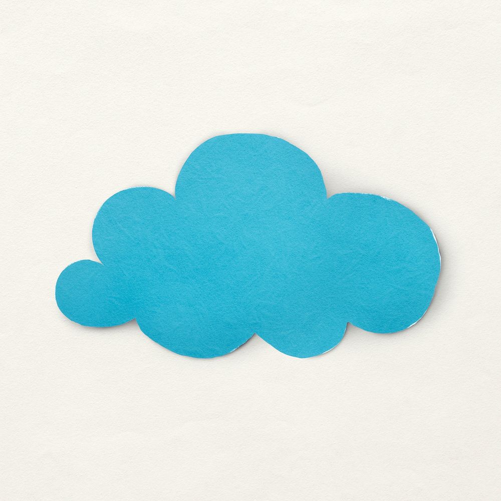Paper craft cloud sticker psd