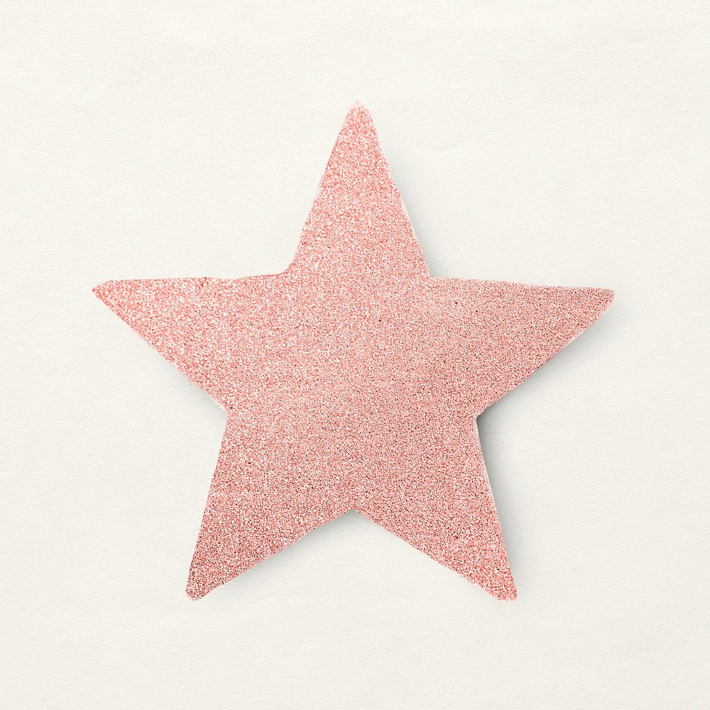 Paper craft pink star sticker | Premium PSD - rawpixel