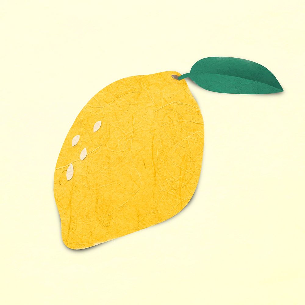 Cute lemon collage element, paper craft vector
