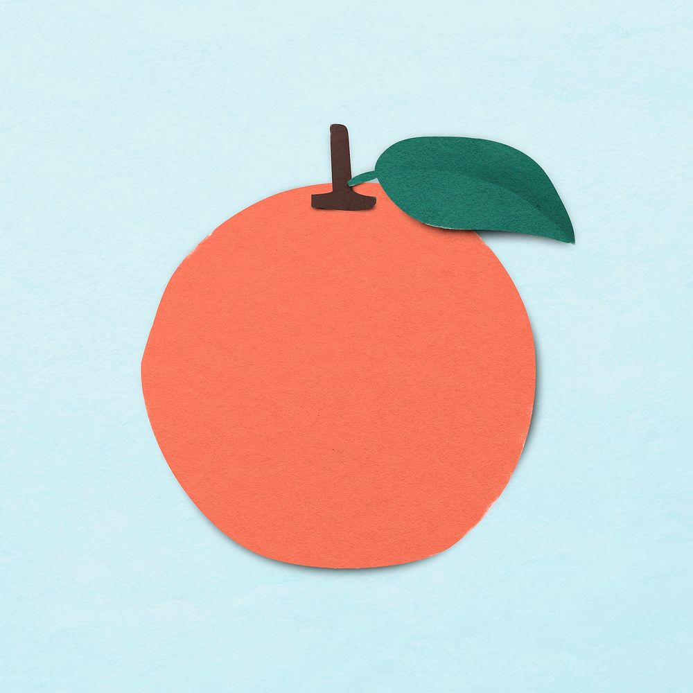Orange sticker, colorful collage element vector