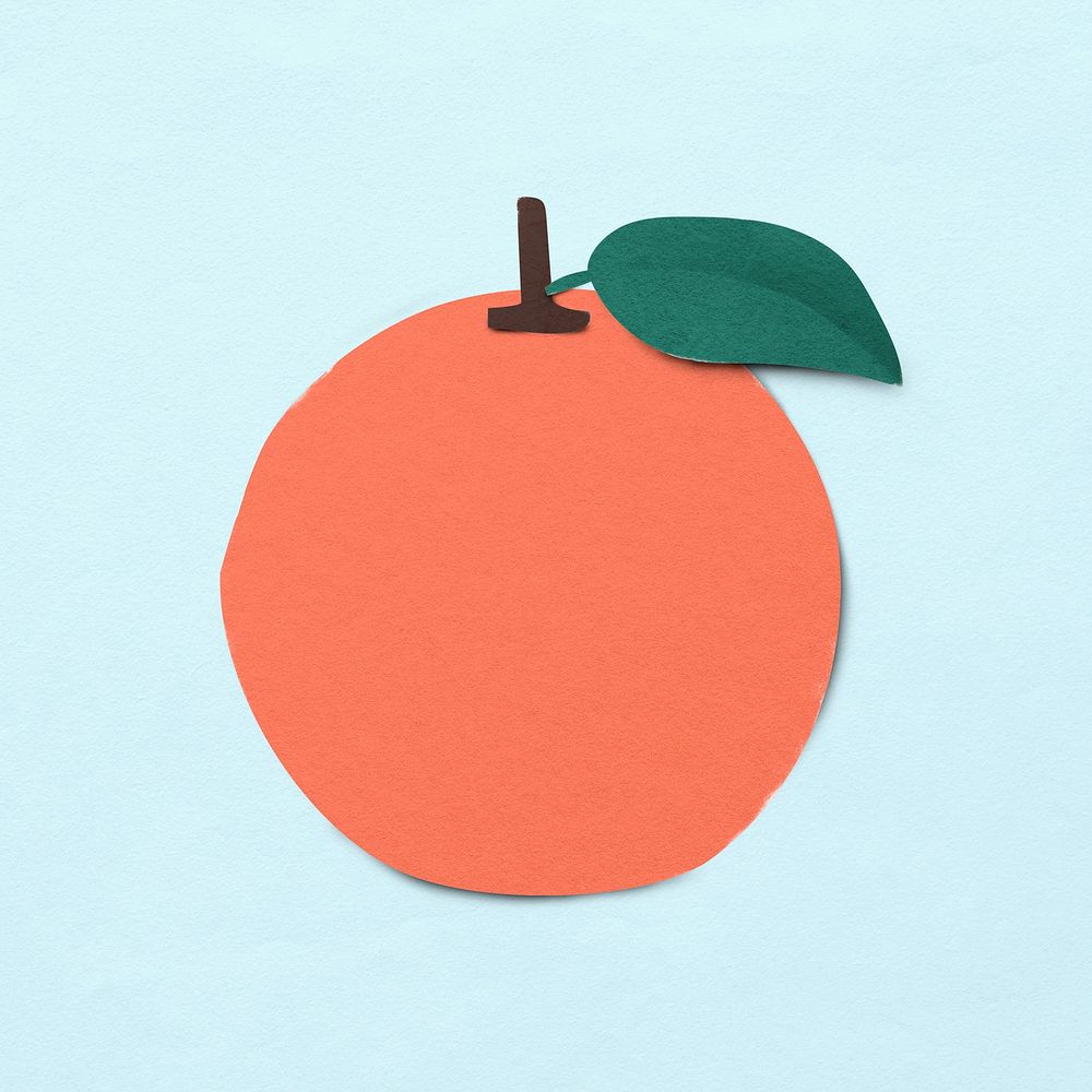 Orange sticker, colorful collage element psd