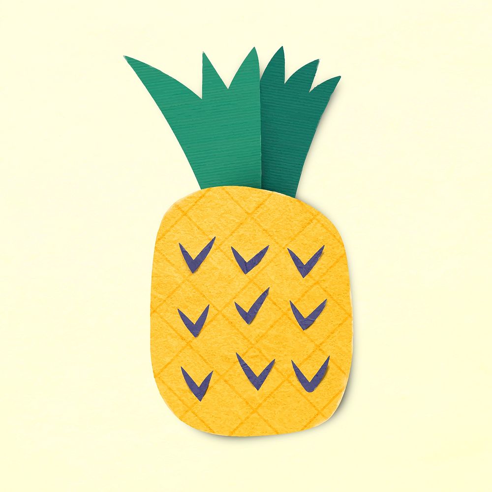 Paper craft pineapple sticker vector