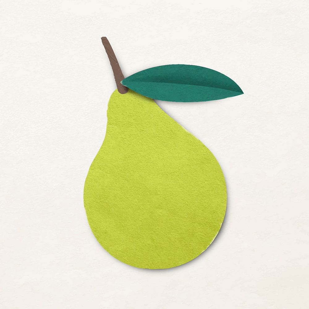 Paper craft pear sticker vector