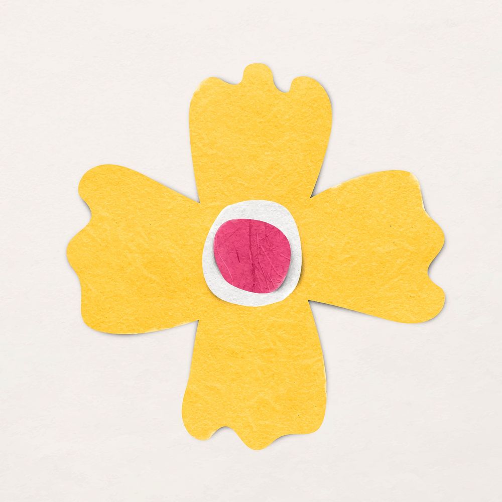 Paper craft flower sticker vector