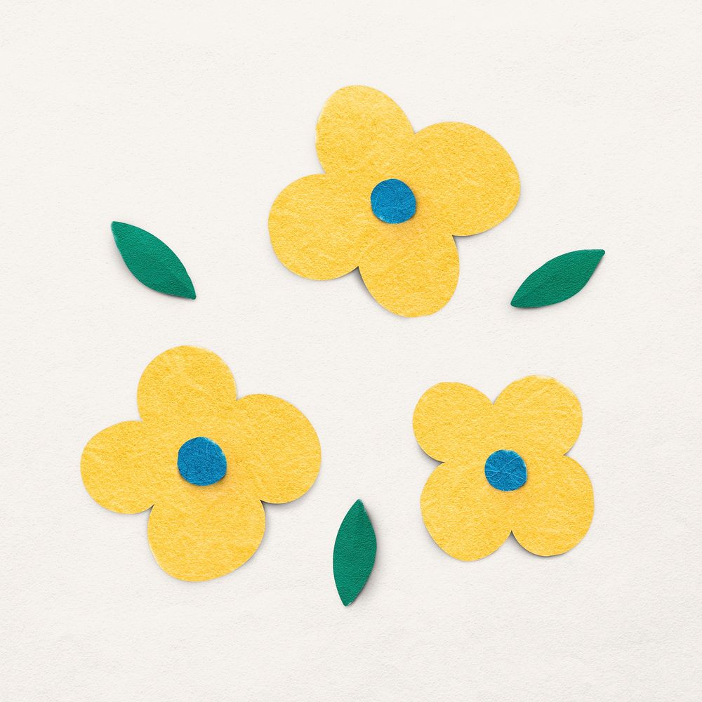 Paper craft flowers sticker psd