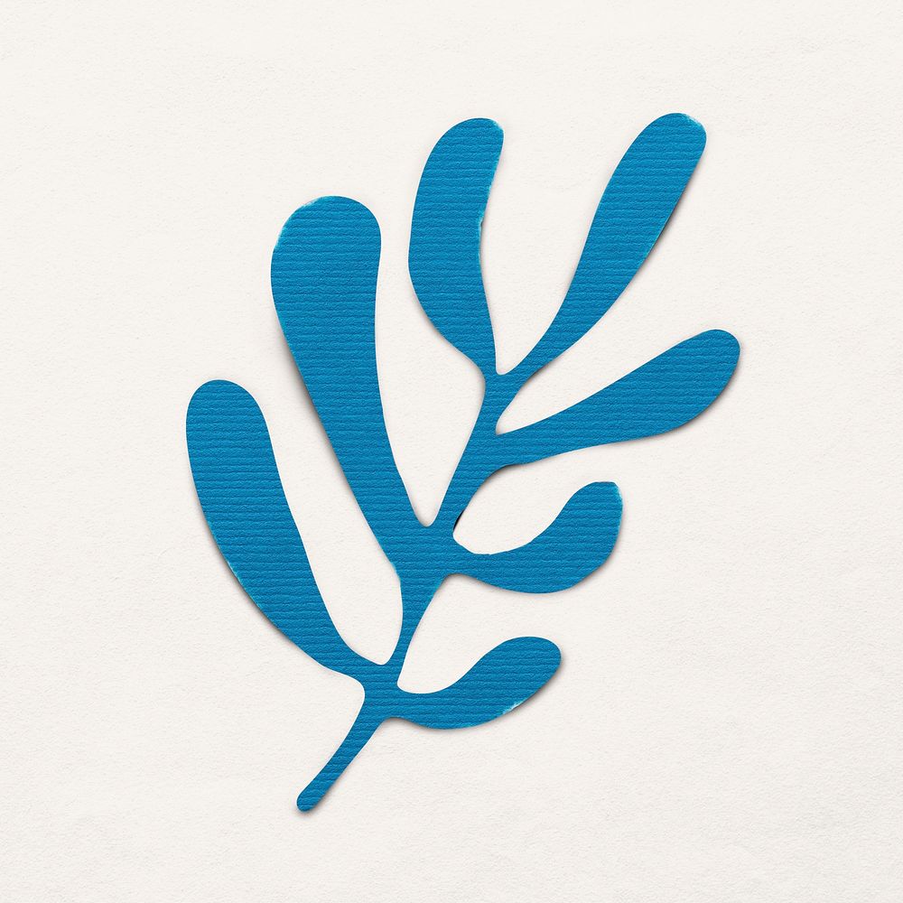 Blue leaves paper craft clipart design
