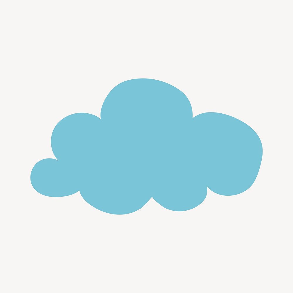 Cute cloud collage element, flat design vector