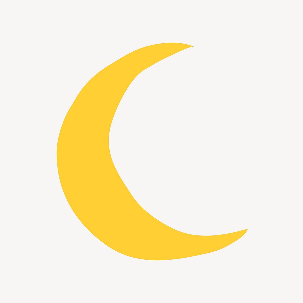 Cute crescent moon clip art, flat design