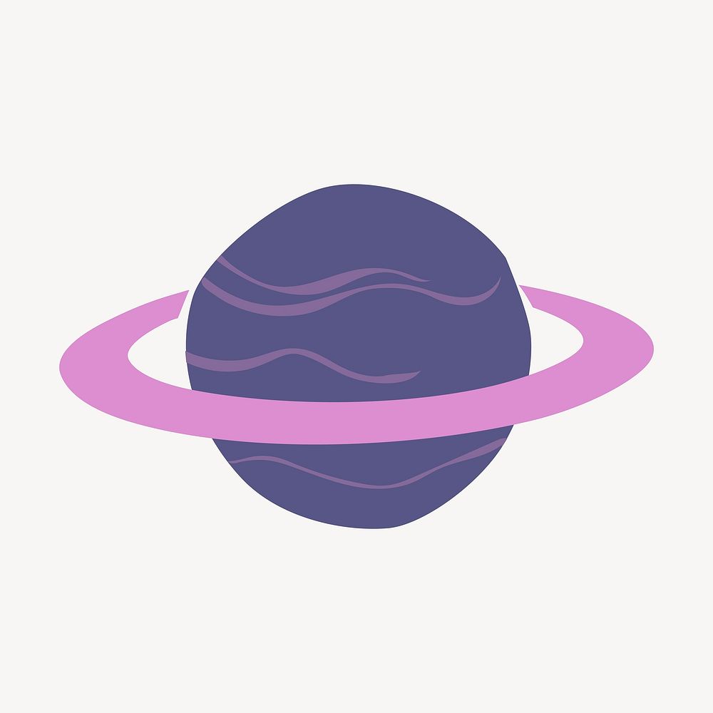 Cute Saturn, flat design vector