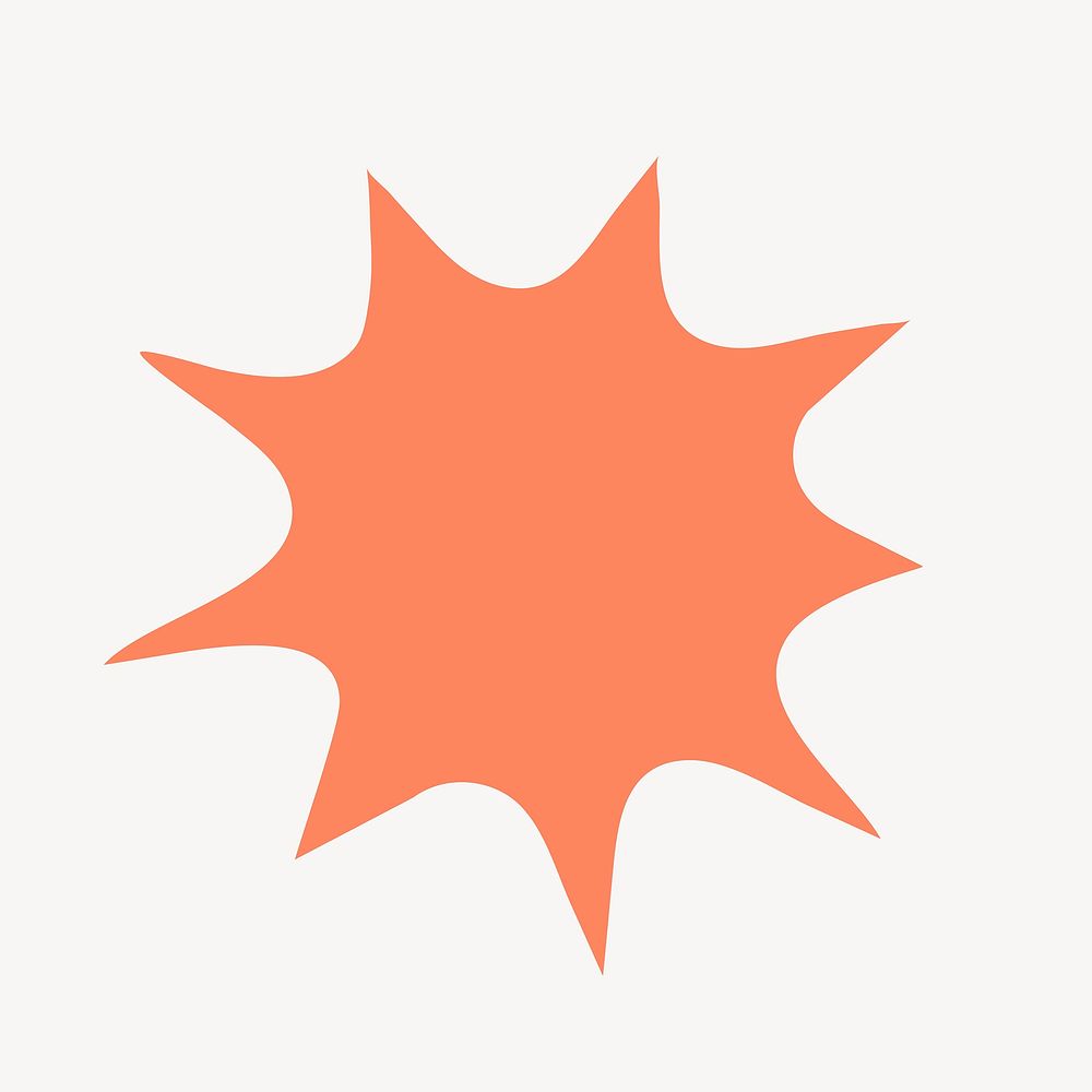 Orange abstract shape sticker, collage element vector