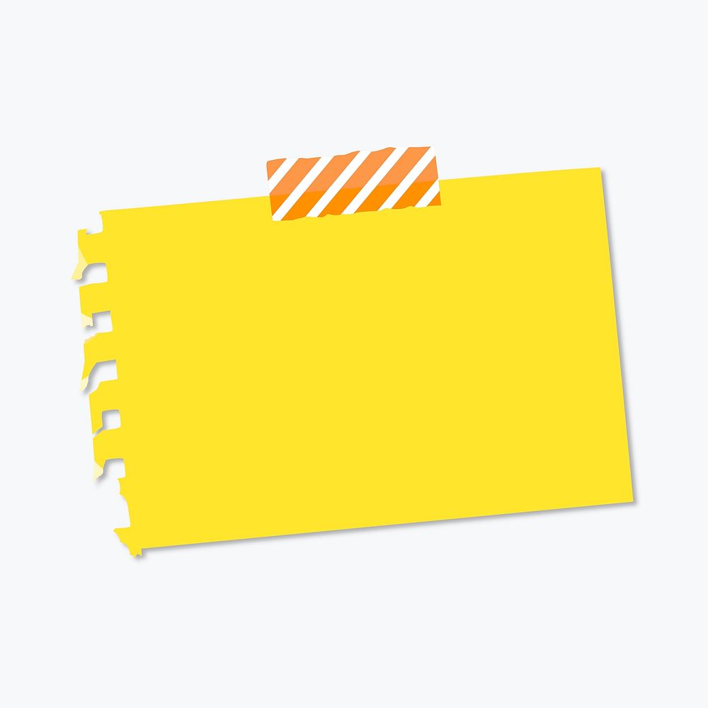 Yellow journal sticker note for digital diary or notebook
