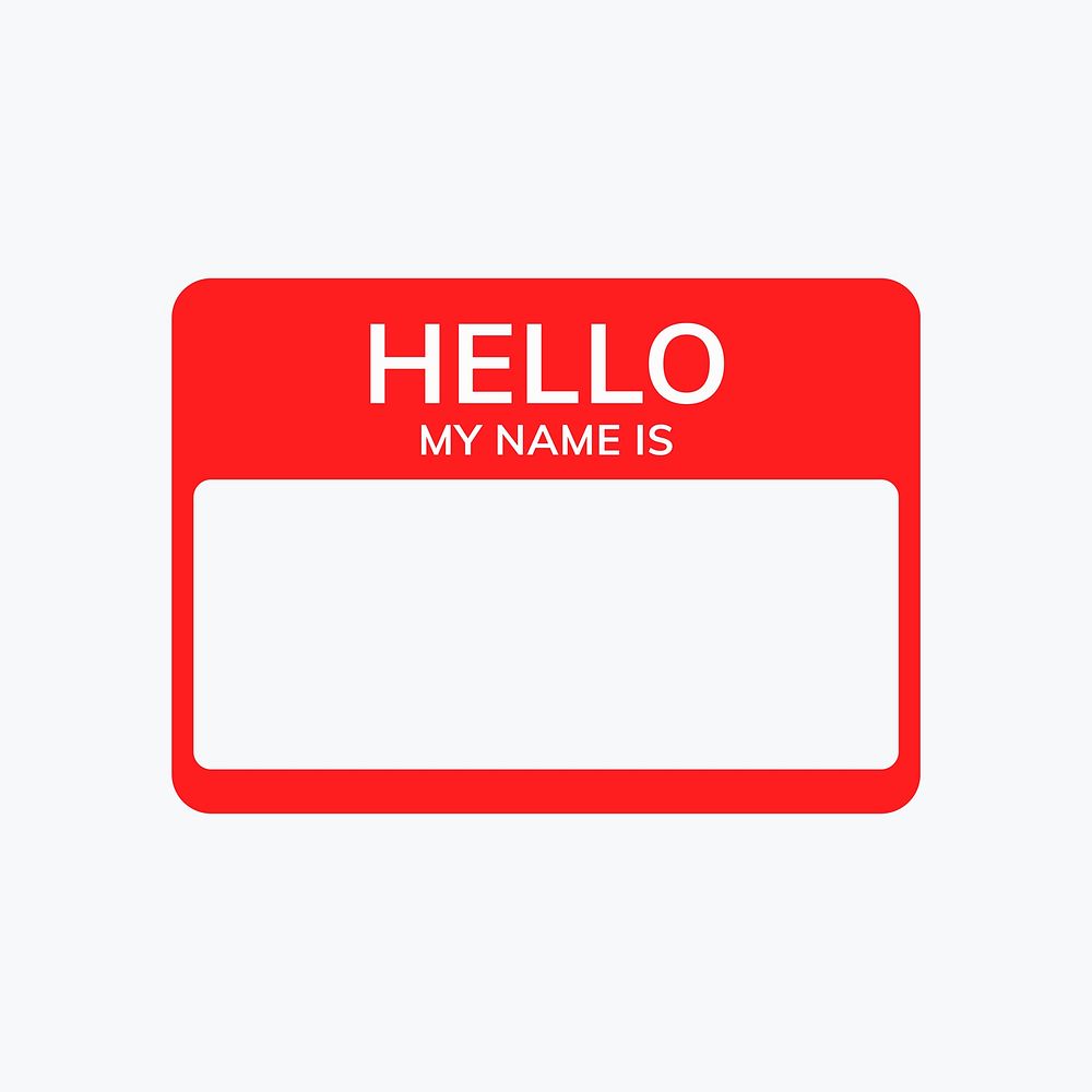 Red name tag sticky note for digital scrapbook vector