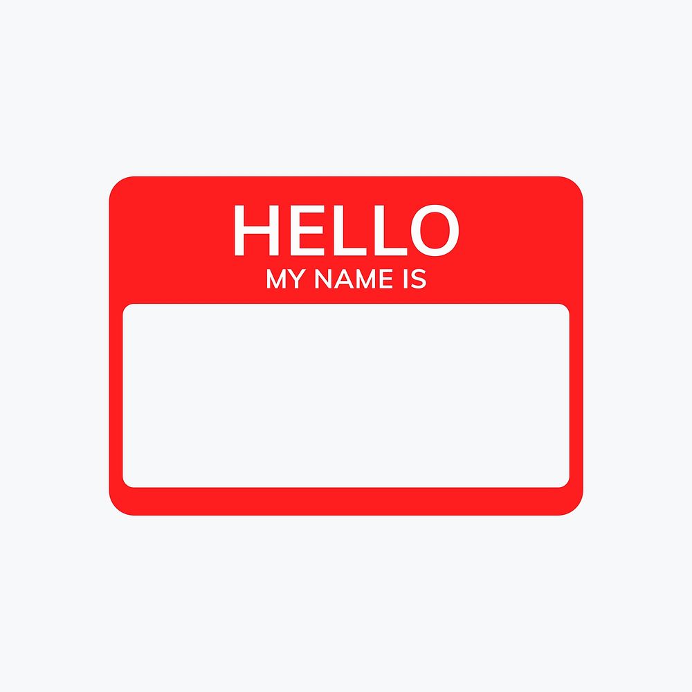 Red name tag sticky note for digital scrapbook psd