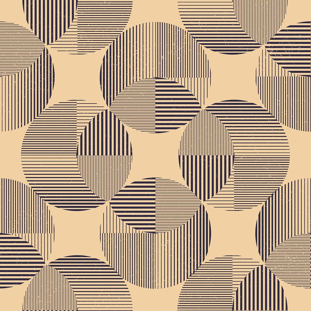 Geometric pattern cream background, round retro style 