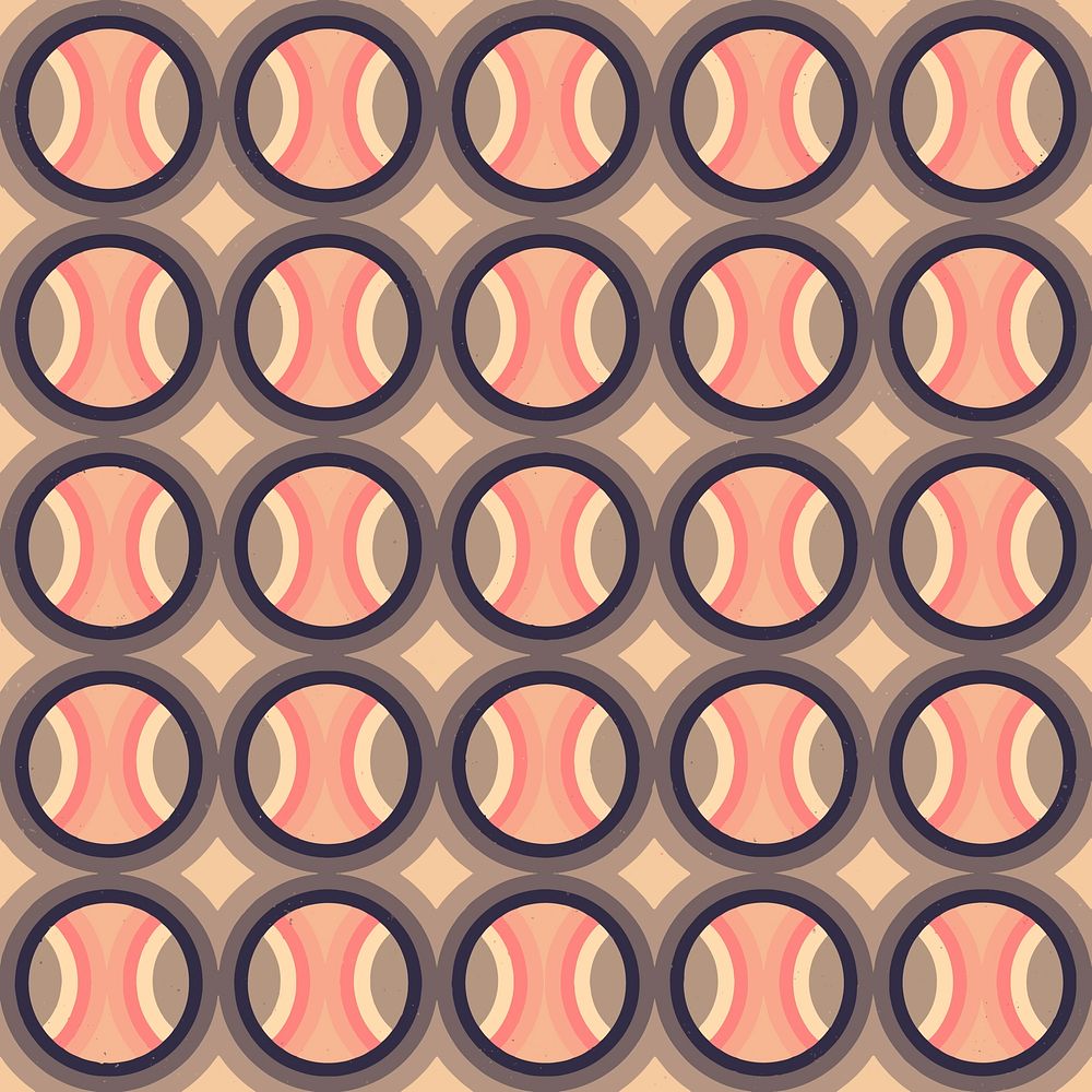 Geometric pattern background, pink circle retro style vector