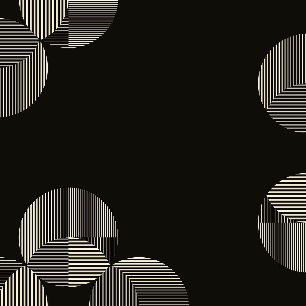 Black geometric frame, abstract circle graphic design
