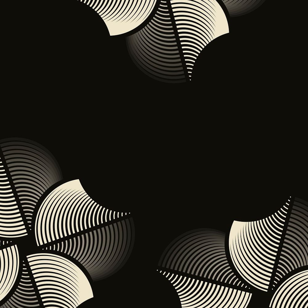 Abstract geometric Facebook post background, black retro style vector