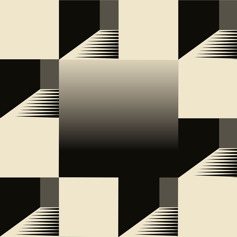Abstract frame, black geometric square design 