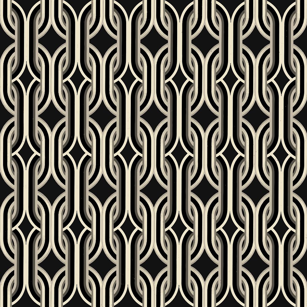 Retro pattern background, seamless abstract chain design vector