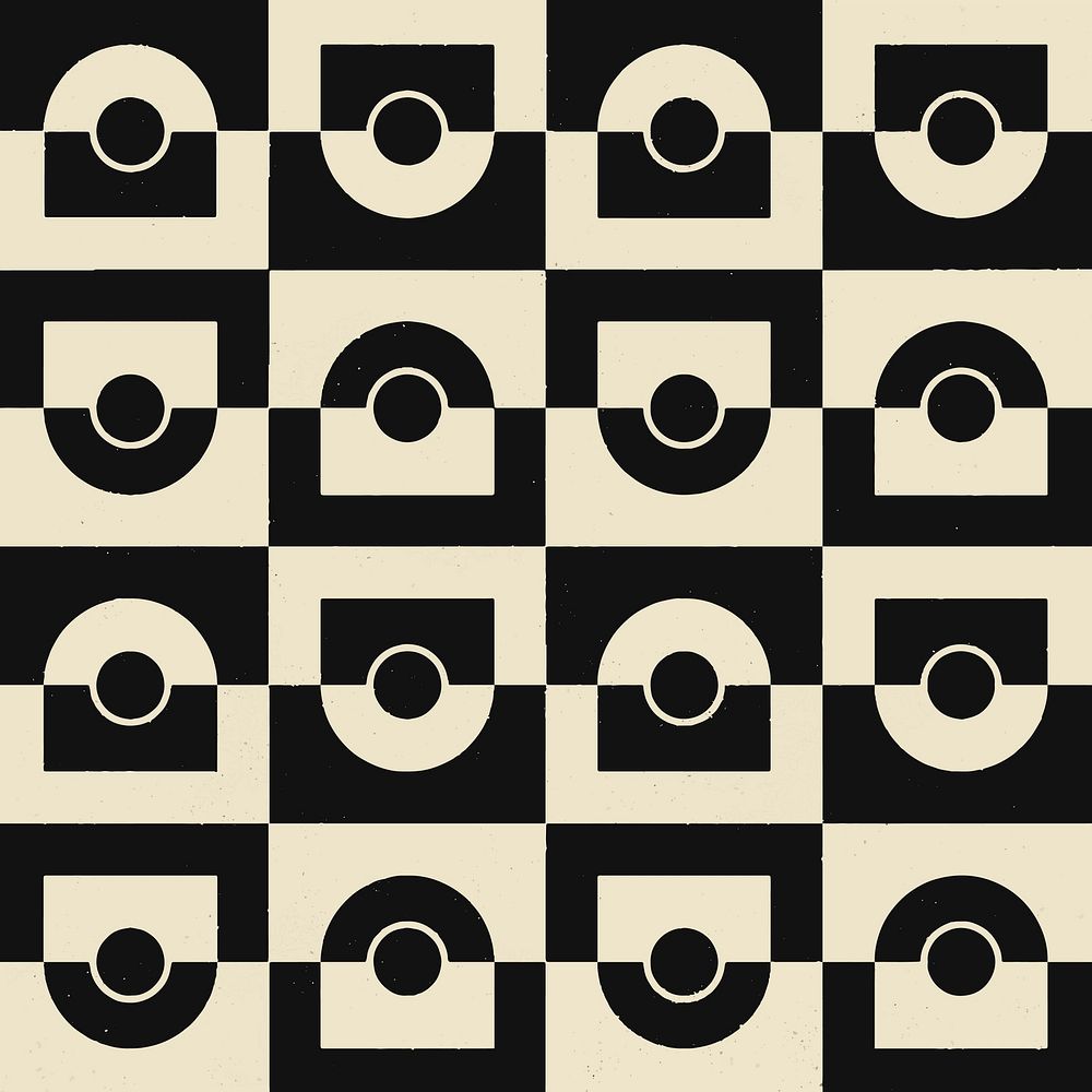 Seamless geometric pattern background, black illusion design vector