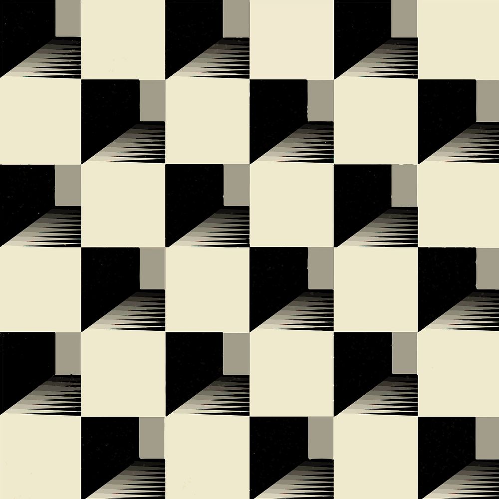 Geometric pattern background, seamless 3d cube design vector