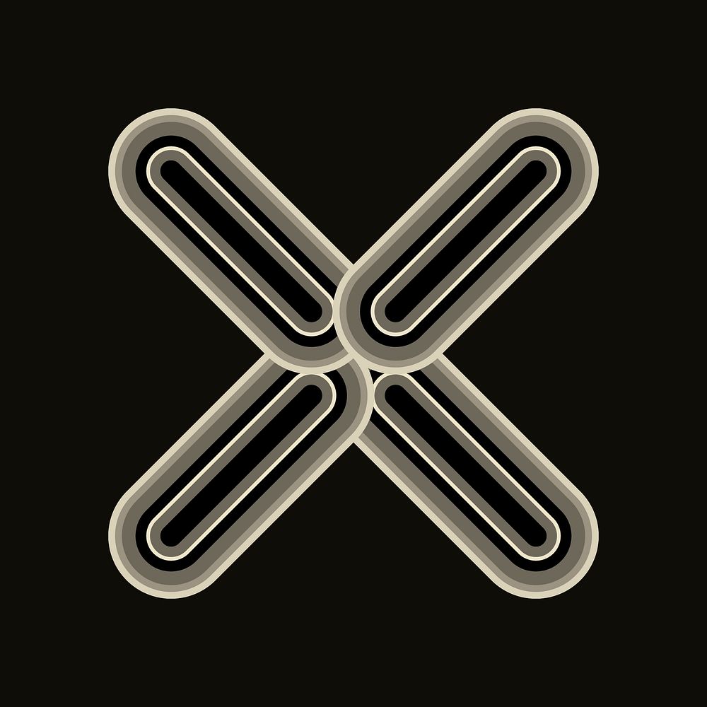 Cross icon sticker, abstract geometric shape design vector
