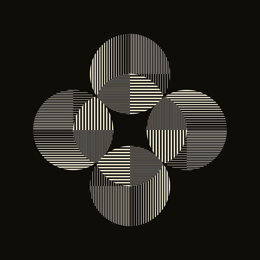 Circle retro Instagram post background, abstract black illustration 
