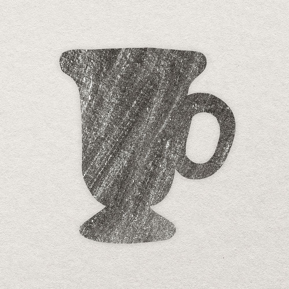 Hourglass shape mug clipart, granite textured object