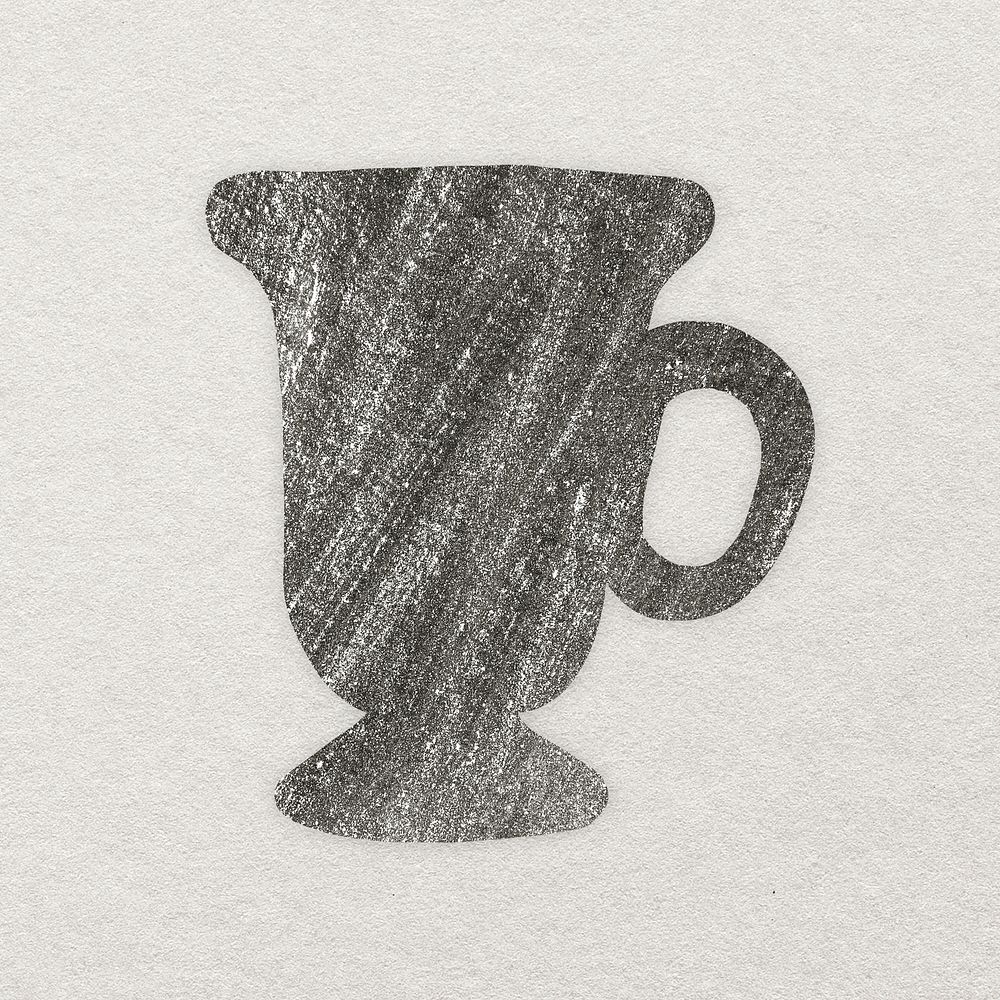 Hourglass shape mug clipart, granite textured object psd