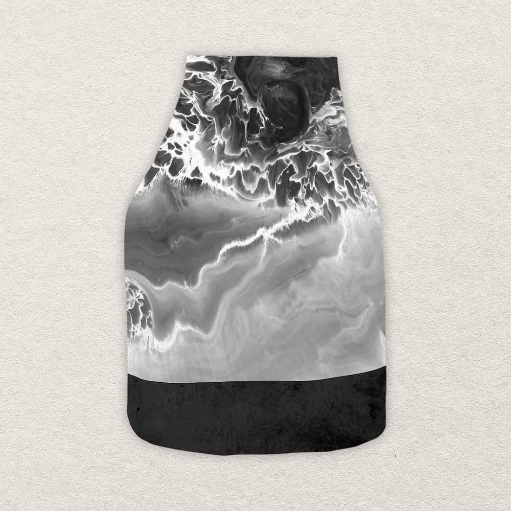 Black bottle vase clipart, aesthetic home decor collage element