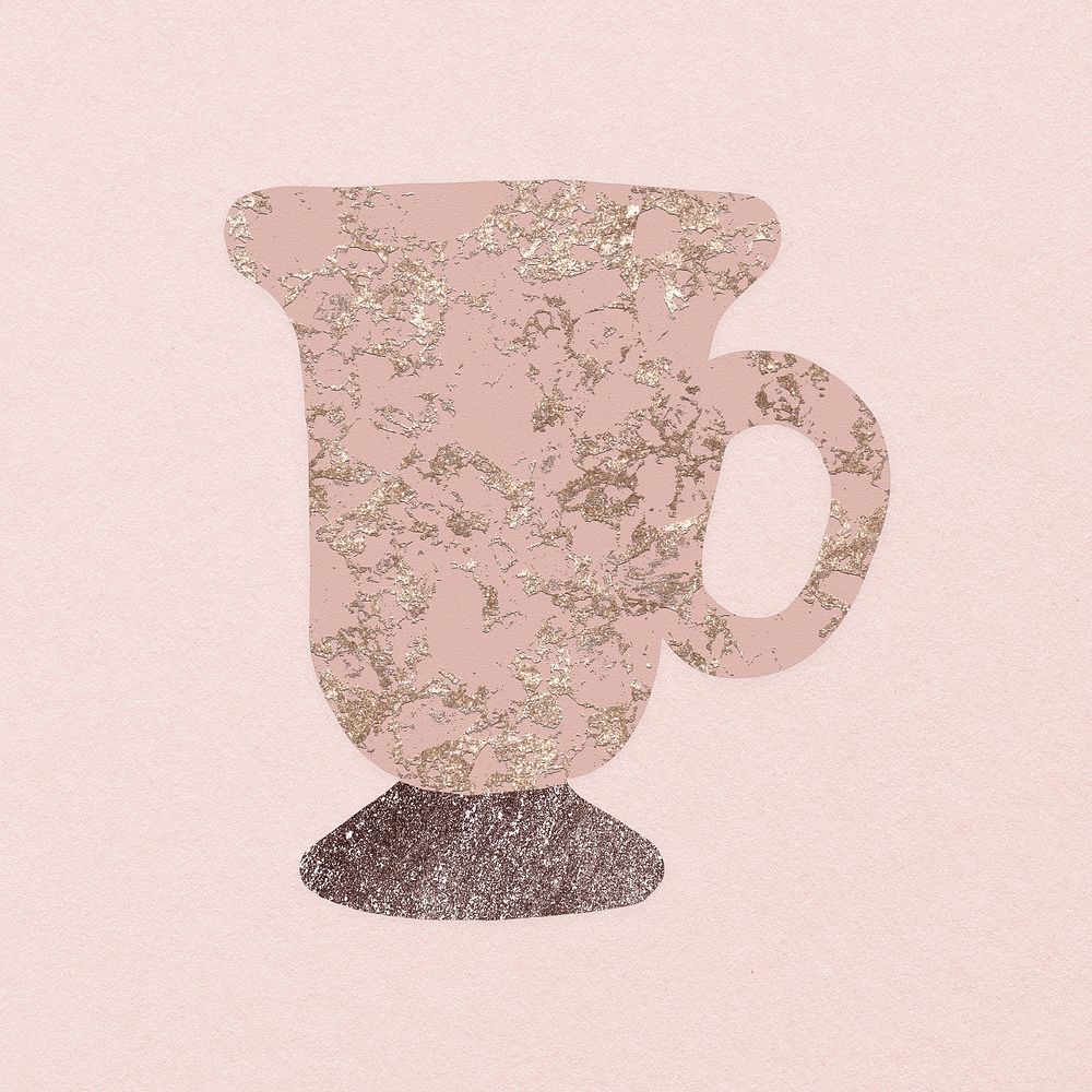 Hourglass shape mug clipart, granite textured object vector