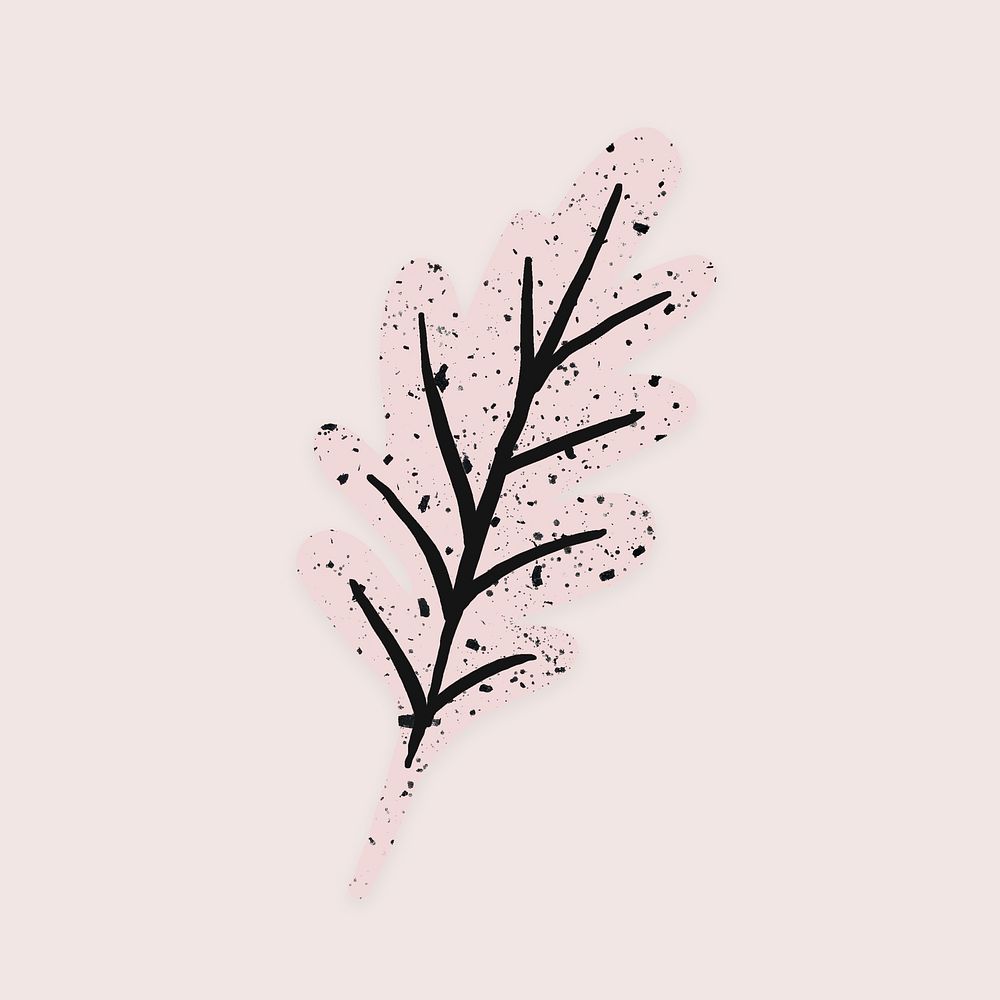 Pink leaf clipart, nature collage element in abstract design psd