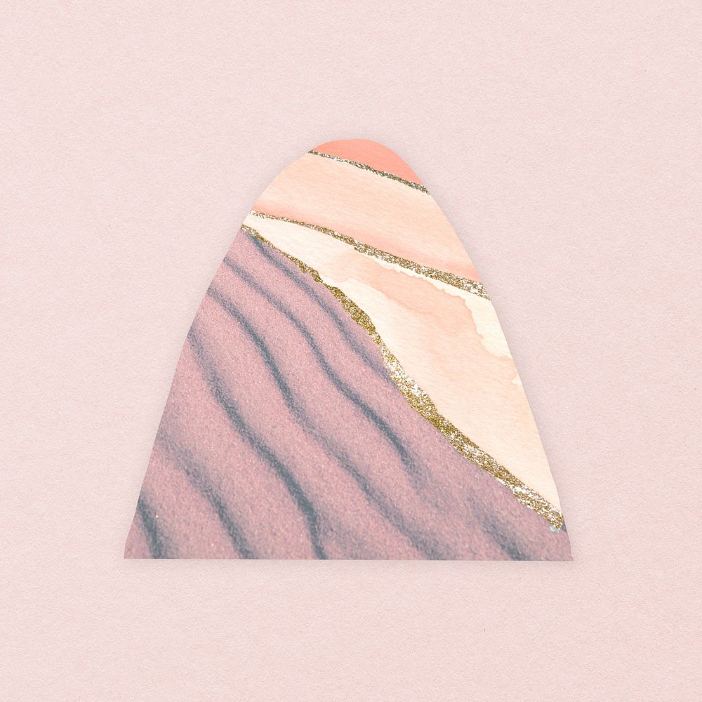 Marble triangle shape clipart, pink aesthetic vector