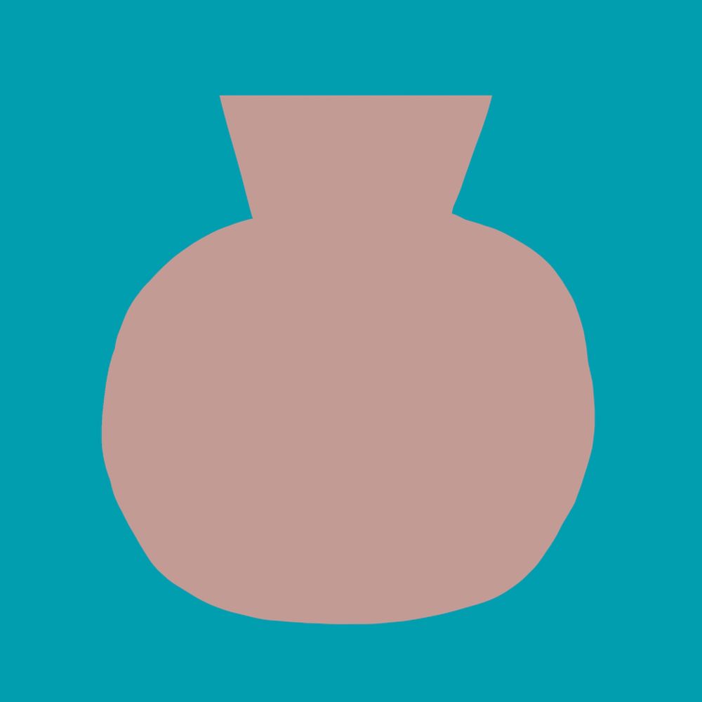 Abstract vase clipart, brown pottery, flat design