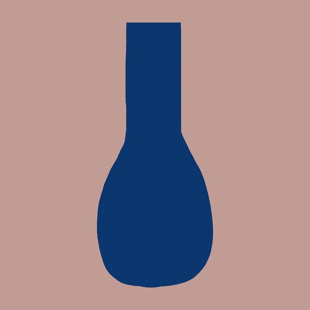Gourd vase sticker, blue pottery, flat design psd