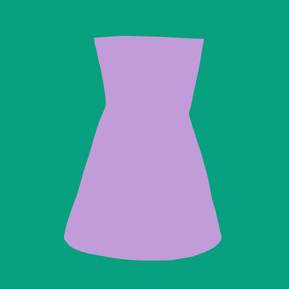 Hourglass shape vase sticker, purple pottery design psd