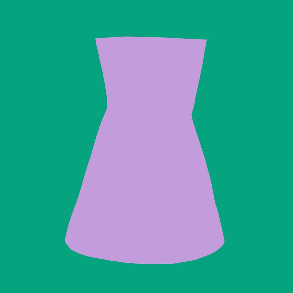Hourglass shape vase sticker, purple pottery design vector