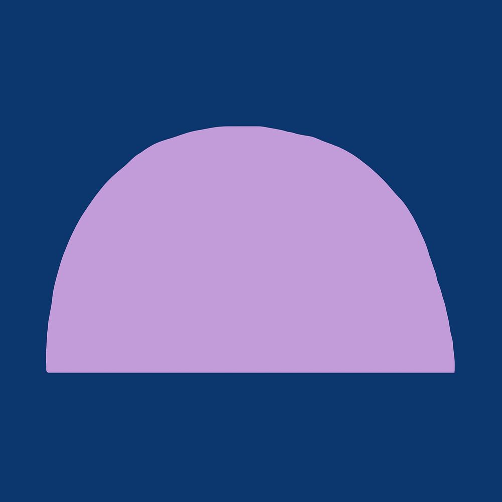 Purple semi-circle shape sticker, geometric collage element psd