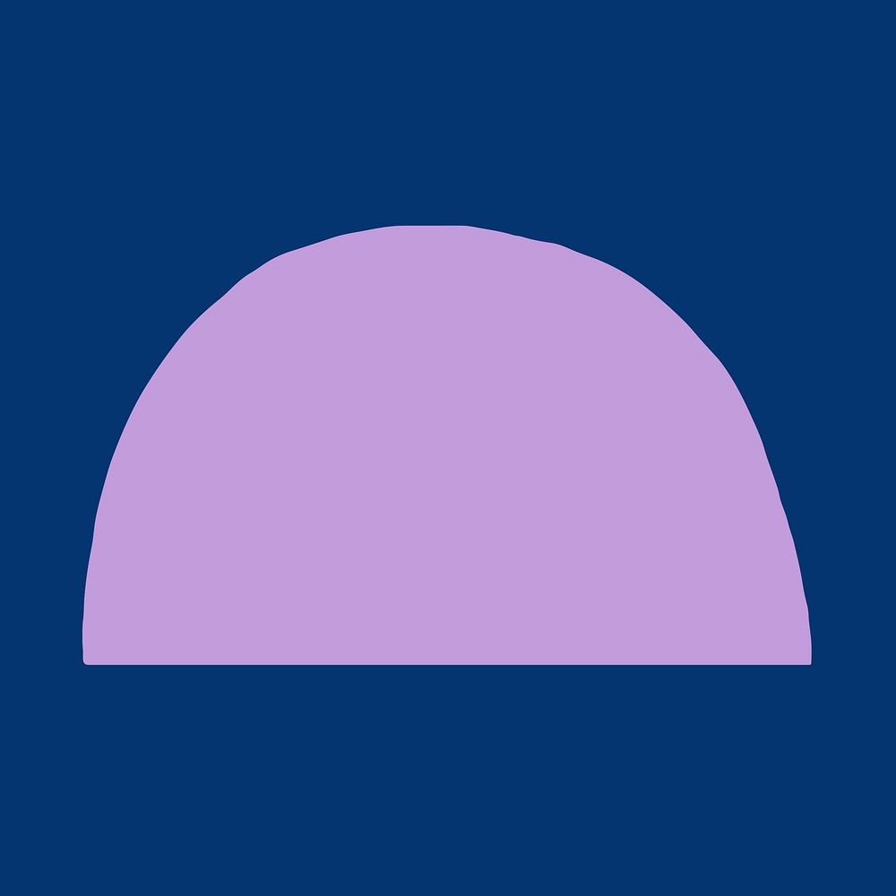 Purple semi-circle shape sticker, geometric collage element vector