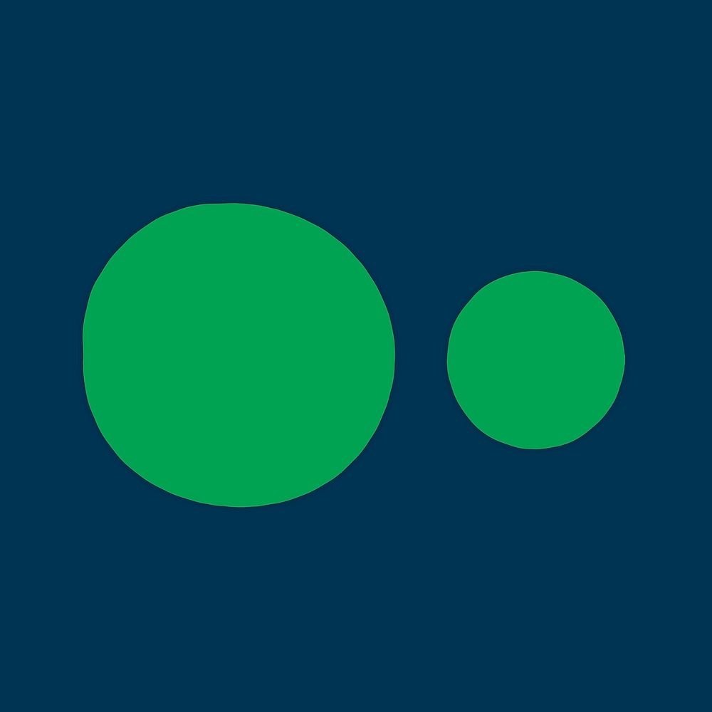 Green circle shape sticker, geometric flat collage element vector