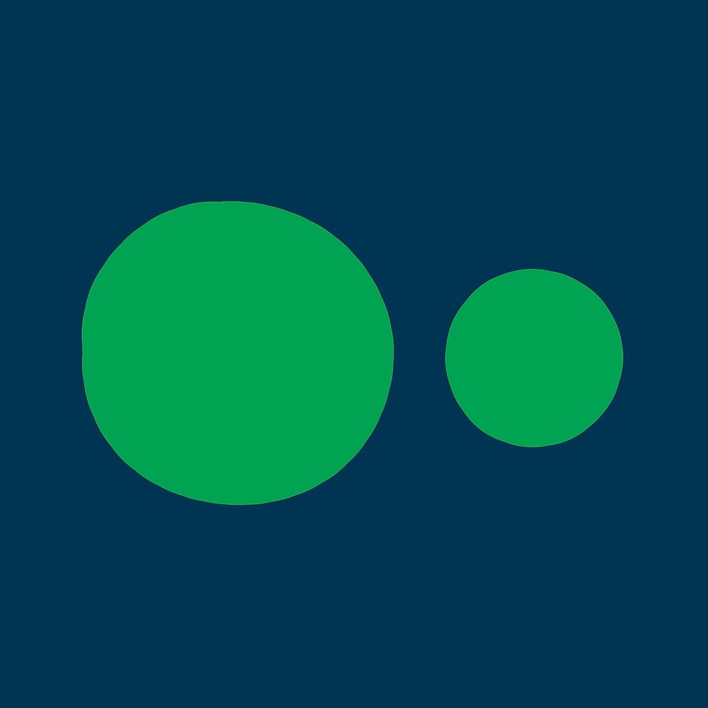 Green circle shape clipart, geometric flat collage element