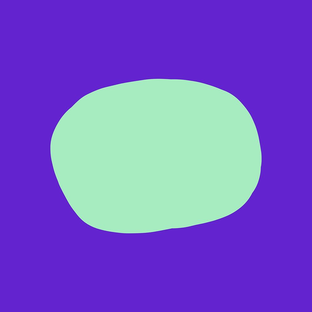 Green circle shape clipart, geometric flat collage element