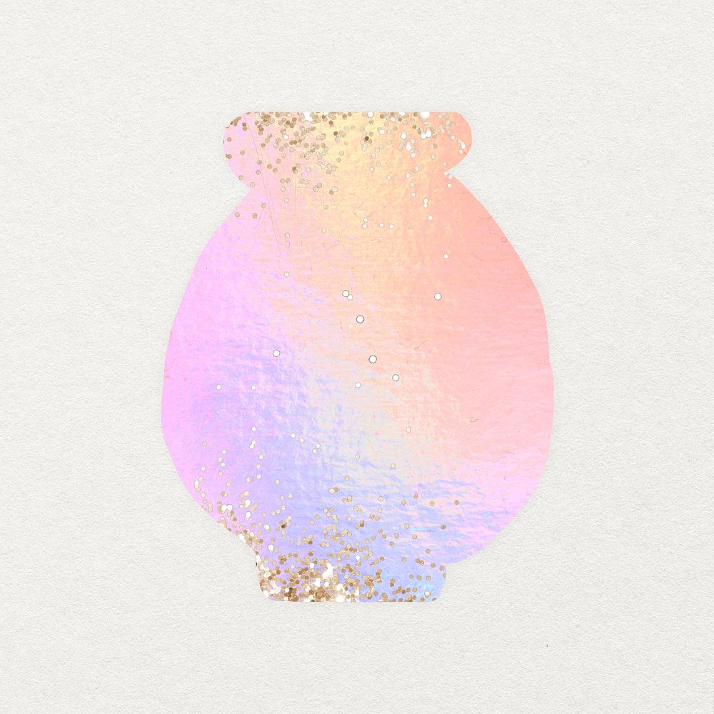 Holographic pink vase, aesthetic home decor