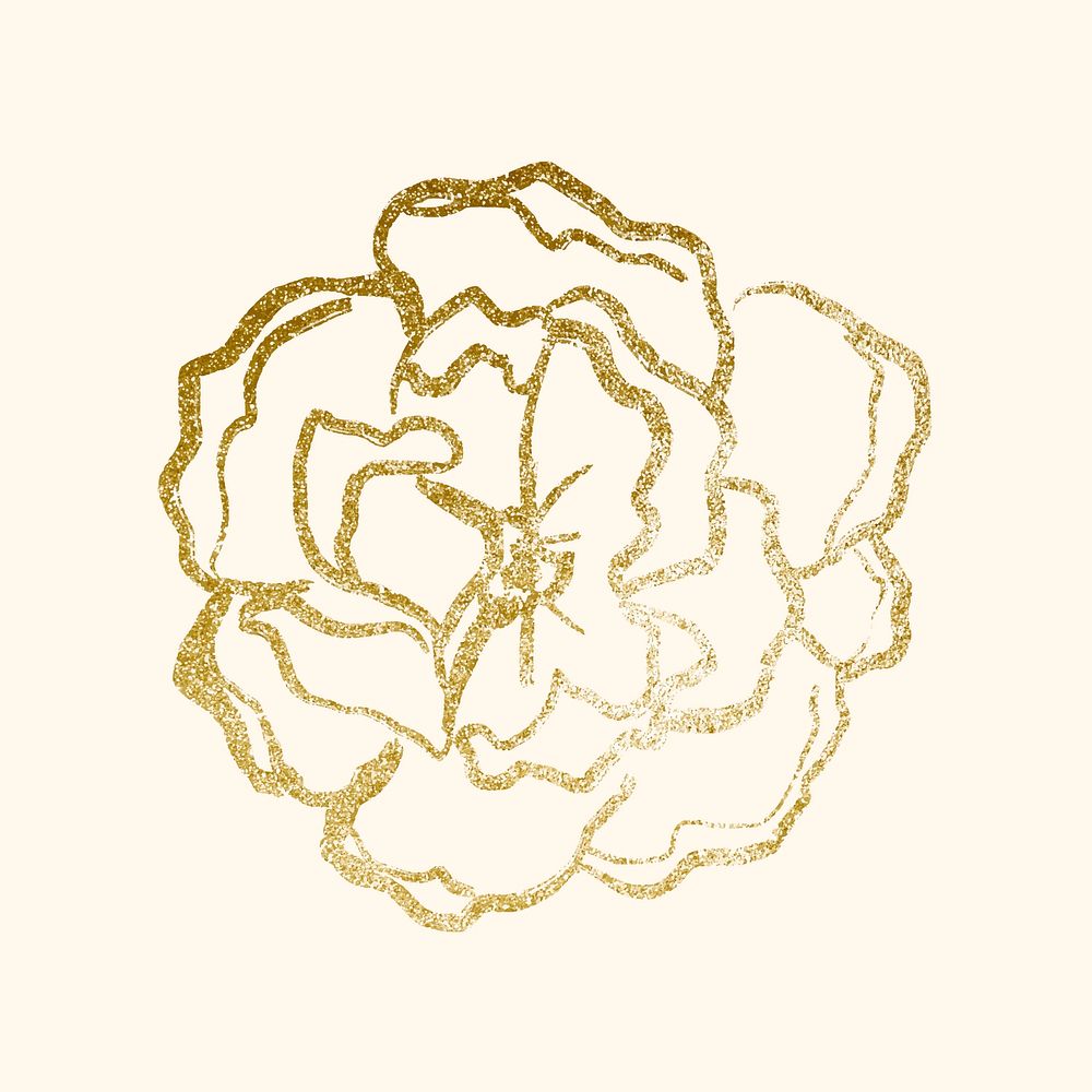 Rose line art sticker, simple black flower collage elements for scrapbook vector