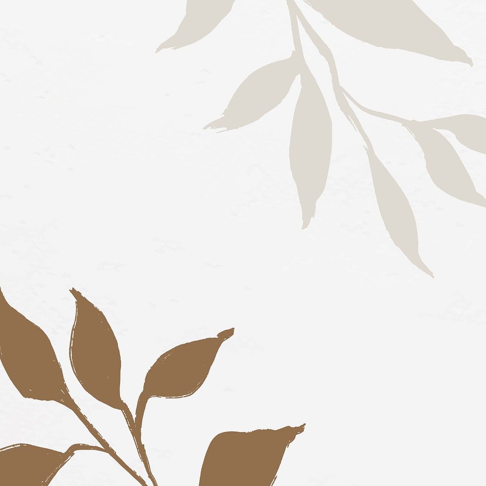 Leaf background, simple earth tone botanical illustration vector