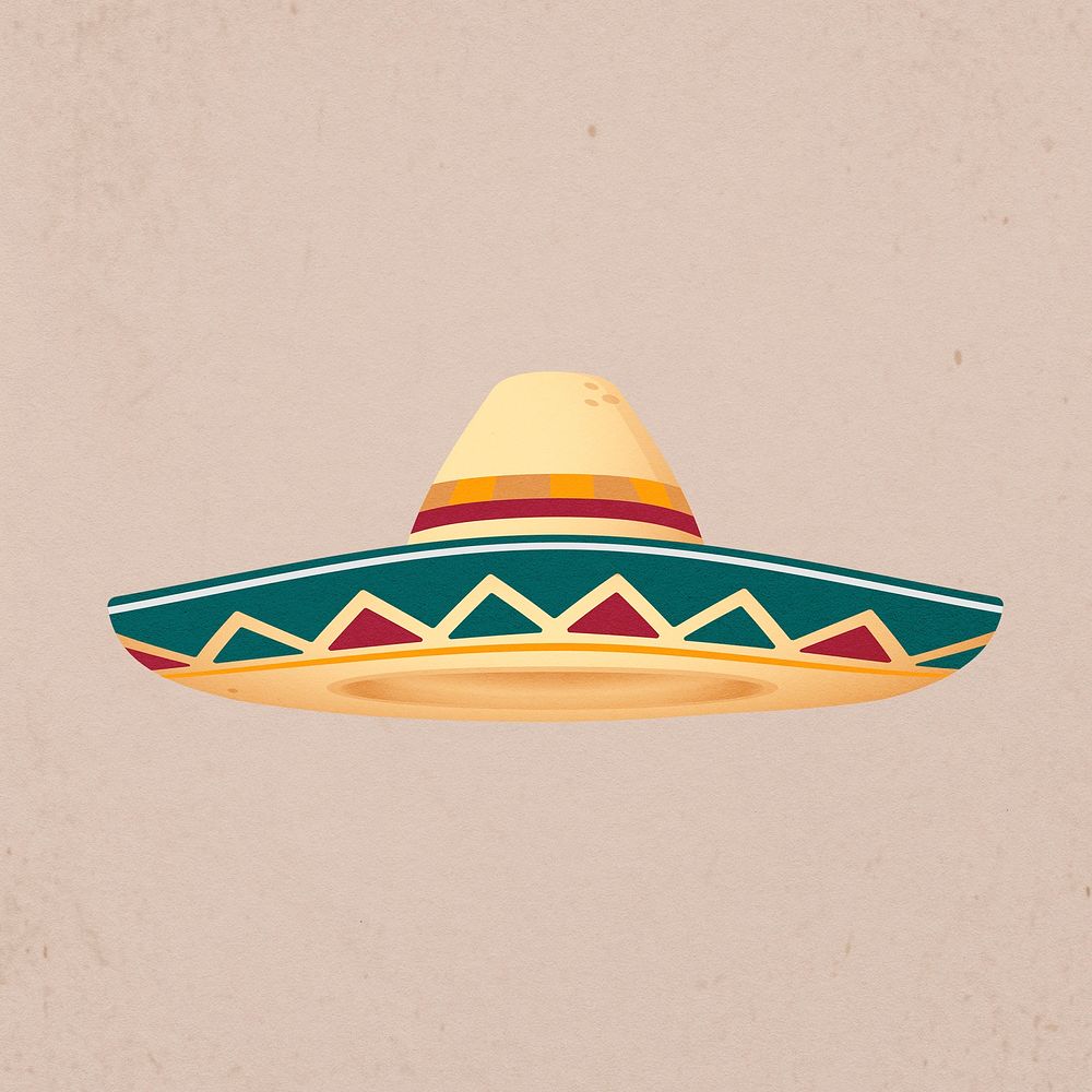 Sombrero hat doodle clip art, Mexican culture